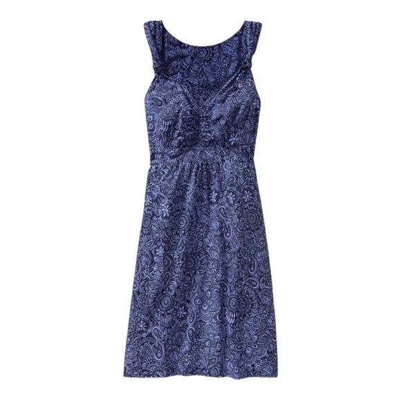 Athleta Dresses & Skirts - ATHLETA Nearly‎ "Knotical" Nautical Paisley Dress 2 Navy Blue NWOT